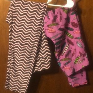 TWO Lularoe TC Tall & Curvy Leggings.